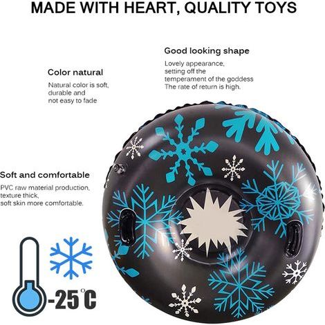 Aufblasbarer, schwimmfähiger und robuster Skiring aus PVC – ideal für Kinder, die Winterausflüge mit Schlitten oder Reifen lieben werden (1/5)
