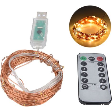 Guirlande Lumineuse, 20 LED, 3 m, USB, Décor Chambre Noël Mariage, Jardin, Terrasse, Extérieur, Balcon, Fête, Patio, Clôture, Intérieur, Allée, Sapin, Ambiance Romantique (1/5)
