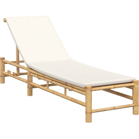 Maison Exclusive - Lettino Prendisole con Cuscini 55x199x30 cm in Bambù