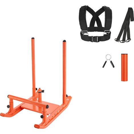 Mophorn Steel Weight Sled for Strength Training, Fitness Equipment for Speed and Athletic Performance, Includes Handle, Compatible with 25/51 mm Weight Plates, Orange (1/5)