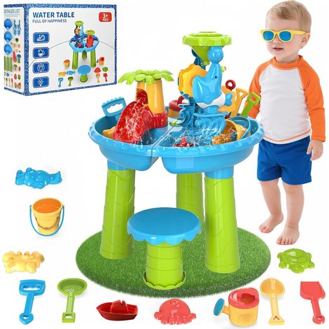 Table Eau Sable, Multifonctionnel Table Eau Enfant Exterieur, Table de Jeux Exterieur Enfant de 1 2 3 4 Ans (1/5)