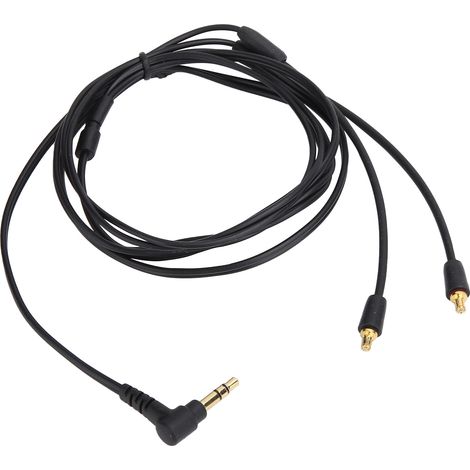 Câble écouteur compatible AudioTechnica ATHLS50/ATHLS70/ATHLS200/ATHLS300/ATHLS400/ATHLS50IS, fil audio de remplacement pour casque, cordon avec prise jack 3,5mm, noir, 1,2m. (1/5)