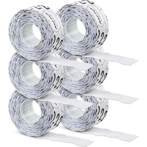 Etiquetas para clip de etiquetado (26x12 mm, 2 líneas, 6000 etiquetas, papel blanco, adhesivo permanente)