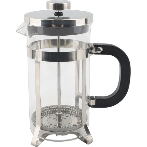 French-Press-Kaffeemaschine, hitzebeständiges Glas, Edelstahlkanne mit Teefilter, 600 ml.