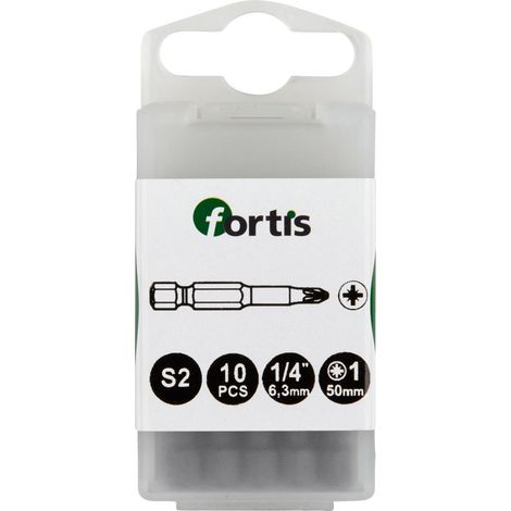 Bit zähhart 1/4" DIN3126 E6,3 PZ1x50mm 10er Pack FORTIS (1/4)