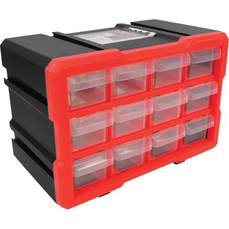 Armoire à outils emboîtable à 12 tiroirs, boîte de rangement pour pièces, boîte à vis et autres armoires pour un rangement catégorisé. (1/5)