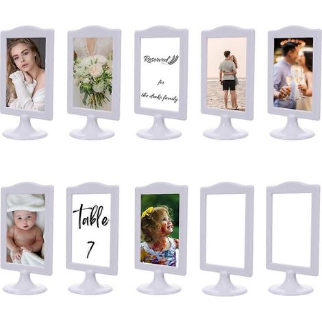 Cadres photo sur pied double face, cadres photo sur piédestal 2 faces, blancs (1/5)