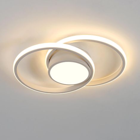 Plafonnier LED, Rond Lampe de plafond 42W 4800LM, Moderne Luminaire Plafonnier pour Couloir Coucher Salle de Bains Cuisine Salon, Lumière Chaude 3000K, Longueur 40cm, Blanc (1/5)