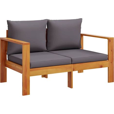 Gartensofa mit Kissen 2-Sitzer Massivholz Akazie vidaXL