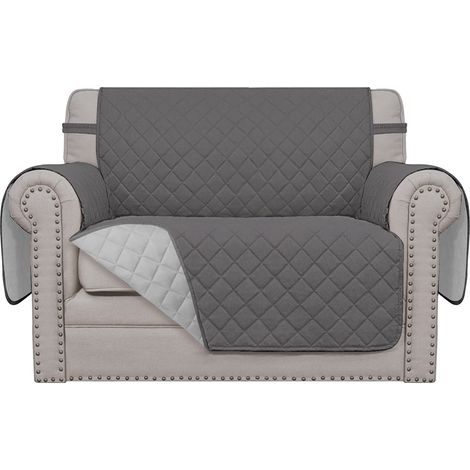 Housse de canapé réversible surdimensionnée Résistante à l'eau avec Sangles élastiques pour Animaux de Compagnie, Enfants, Chiens et Chats Chaise surdimensionnée, Gris/Gris Clair (1/5)
