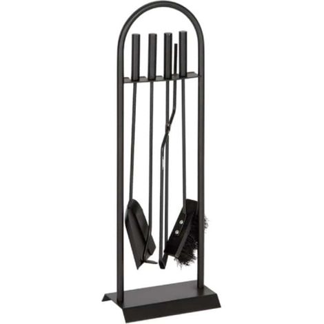 EDM – Kit pour cheminée en fer forgé – Pelle, balai et pique inclus – Support discret – 85751 (1/4)