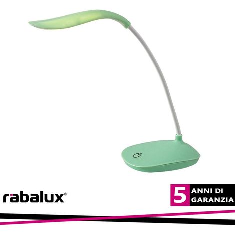Lampada da scrivania LED verde dimmer USB 2W Rabalux