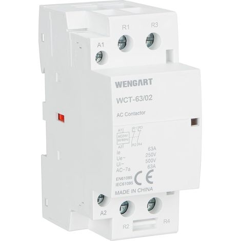 Contacteur Modulaire Silencieux - AC 24V (Basse Tension) - 63A - 2NC (Normalement Fermé) - Format 36mm (2 Modules DIN) - Idéal pour Délestage et Sécurité Électrique - WCT-63 (1/5)