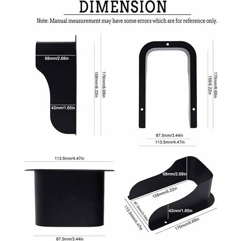 Rain Covers, Black  Outdoor Door Bell Solar Protection Box Metal Socket for Cameras, Doorbell and Intercom (1/4)