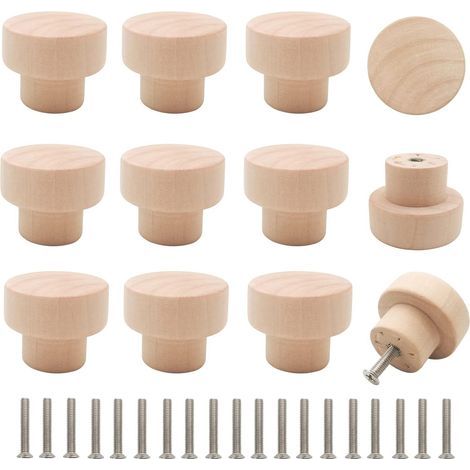 16 pièces boutons de tiroir plats ronds, vis M425 pour poignées de meuble, 35 mm (1/3)
