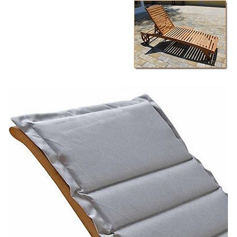 Cuscino per lettino grigio trapuntato 190 x 63 cm giardino ed esterno. (1/5)