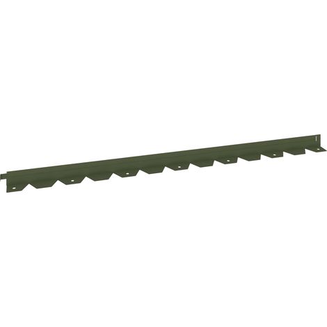 Lawn Edging 10 pcs 102 x 4 x 4 cm Steel Olive Green vidaXL (1/5)