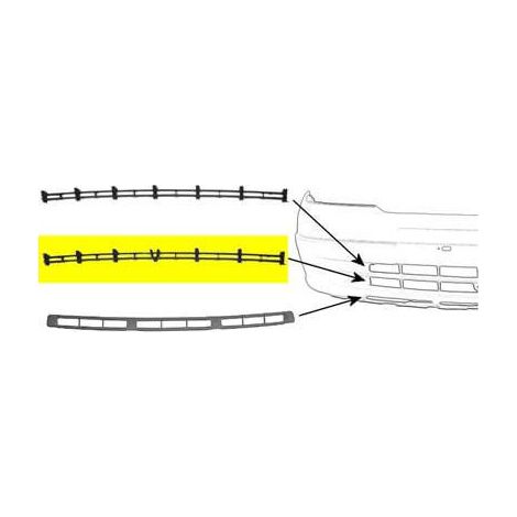 Grille de pare-choc avant centrale intermédiaire Opel Astra G 1998-2004 (1/2)