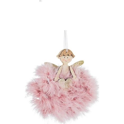 PENDAGLIO DARLING ANGELO ROSA CON CUORE
