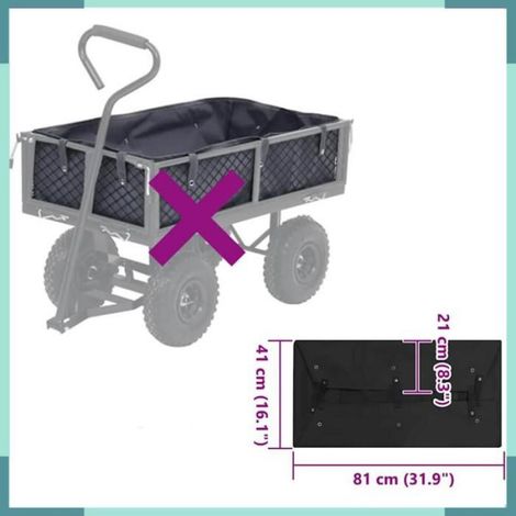 1 Bâche de chariot, Tissu polyester, Résistante intempéries, Boutons-pression, Pour jardinage (1/2)