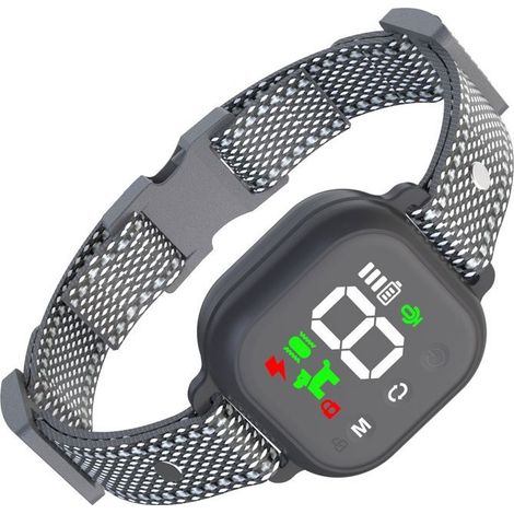 Collier Anti Aboiement Chien Automatique, 4 Modes Son, 8 Niveaux de Sensibilité, Étanche et Rechargeable, Noir (1/5)