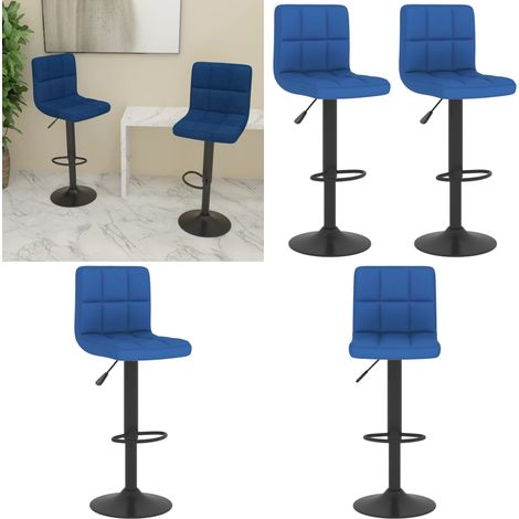 vidaXL Tabourets de bar lot de 2 bleu tissu (1/5)