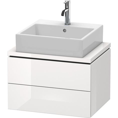 Meuble bas console L-CUBE 400x620x477mm blanc brillant