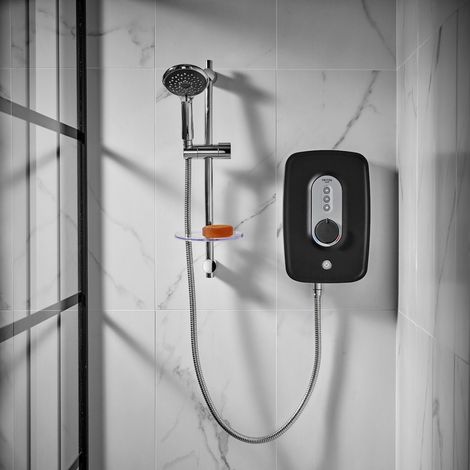 Triton Danzi Matt Black 9.5kW Electric Shower + Riser RP Perea Aquasurge Opal 3 (1/6)
