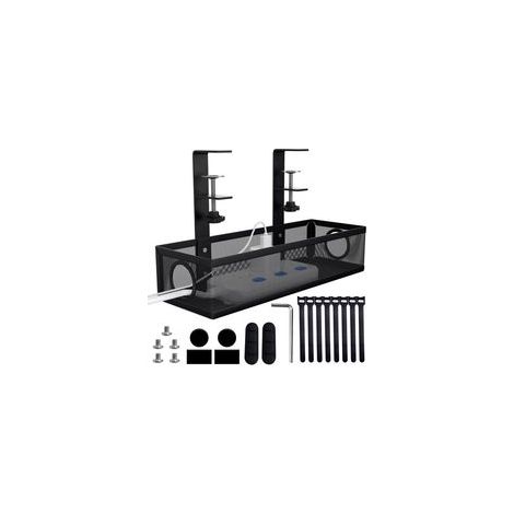 Kabelkanal für unter den Schreibtisch, bohrfreier Kabelorganizer aus Stahl, Kabelkanal mit Clip für Büro und Zuhause (Schwarz) - Crezuo