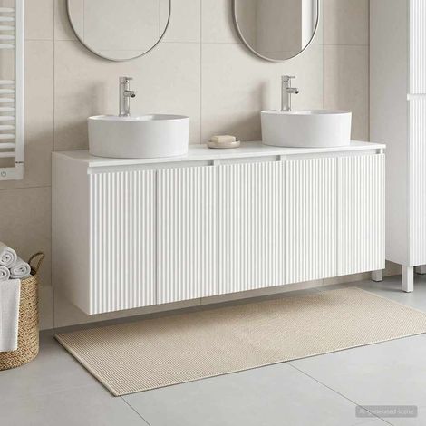 vidaXL Bathroom Cabinet Set 3 pcs High Gloss White (1/5)