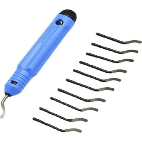 Outil d'ébavurage avec 10 lames supplémentaires fonctionne sur la résine métallique PVC et les bords imprimés 3D idéal pour les tuyaux en PVC, l'art de la résine et le travail du métal (1/5)