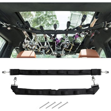 Porte-cannes à pêche pour véhicule, robuste, en nylon, réglable, avec sangle, pour SUV, camions et fourgonnettes. (1/5)