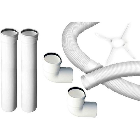 MBM – Kit complet de fumisterie DN 80 – 10 mètres de conduit de fumée en plastique PPS – Système EN14471 T120 P1 OW 2 010 IC LO