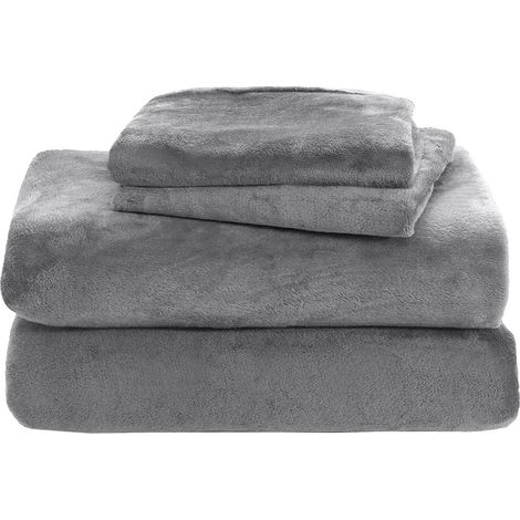 Ensemble de draps en microfibre polaire extra douce, format Queen  Draps en microfibre de luxe anti-boulochage, poches profondes