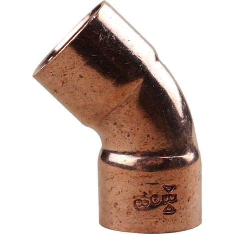 Raccord cuivre coudé 45° à souder - Femelle - diamètre 18 mm