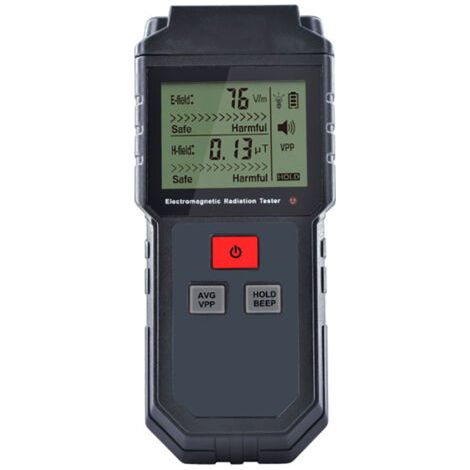 royaluxe-Portable Electromagnetic Radiation Tester Testeur de rayonnement électromagnétique Portable LCD numérique Portable Détecteur de dosimètre de Champ magnétique avec Alarme sonore et Lumineuse