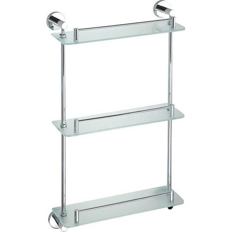 Sapho X-Round - Tablette murale, chrome/verre dépoli XR608