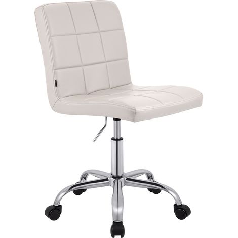 Sgabello da lavoro Darfield bianco Finta pelle