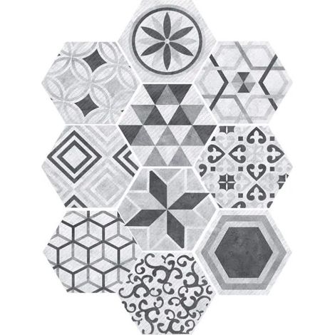 Lot de 10 autocollants hexagonaux pour carrelage, style industriel, pour la décoration murale de la maison (1/5)