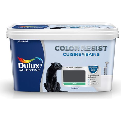 Peinture Color Resist Cuisine & Bains Satin Smoky 2 L - Dulux Valentine