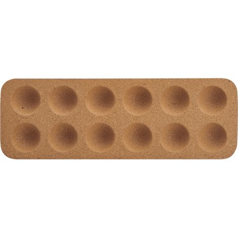 KitchenCraft Idilica Vassoio per uova in sughero, riutilizzabile con 12 fori per conservare le uova, utilizzabile sul piano di lavoro della cucina e in frigorifero, 30 x 10cm