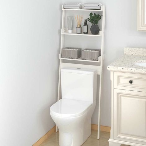 vidaXL Rastrelliera da Bagno Bianca 63,5x32x179 cm Legno Massello Pino (1/5)