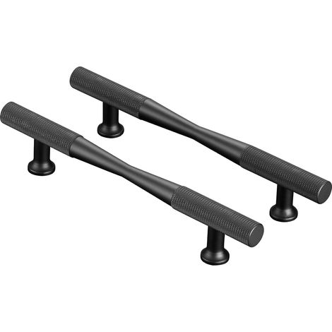 JSSEVN - Set of 2 Black Cabinet Handles - 192 mm Hole Spacing for Kitchen Cabinets and Doors (1/5)