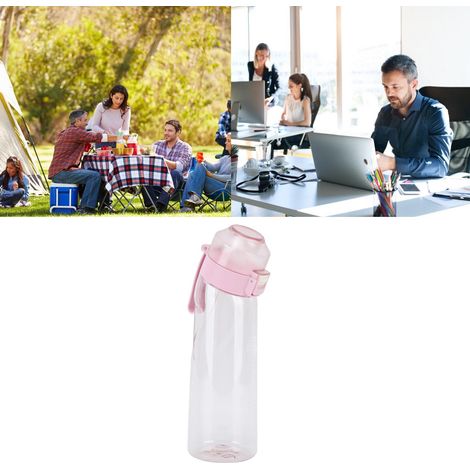 Gobelet ludique de 650 ml, tasse colorée, gobelet portable, couleur unie, paille personnalisée, gobelet pliable, rose transparent (1/5)