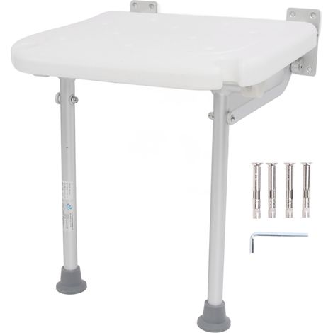 Ej.Life Siege De Douche Mural Rabattable,Tabouret De Douche Antidérapant Pour Personnes âgées,femme Enceintes,personnes Handicapées,Charge Maximale 180 Kg (1/5)
