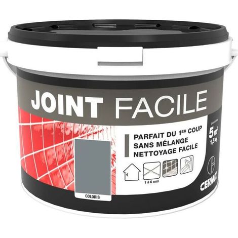 Joint pate carrelage CERMIX gris moyen 1.5 kg, 5 m2 Joint faicle gris moyen 5m2 (1/4)