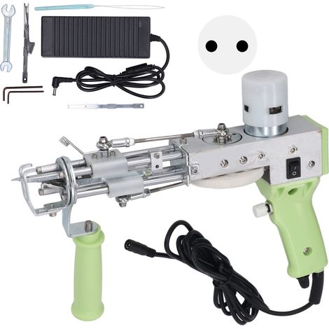 Pistolet à touffeter pour débutant 40 points par seconde, protection multiple, machine électrique à tapis DIY 100-240V, vert, prise UE (1/5)