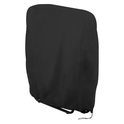Funda de Protección para Silla de Jardín - Lona Oxford Plegable para Sillón Reclinable Colgante, Cortavientos, Antipolvo, con Bolsa de Almacenamiento, Beige y Marrón, 1 Pieza (Negro)