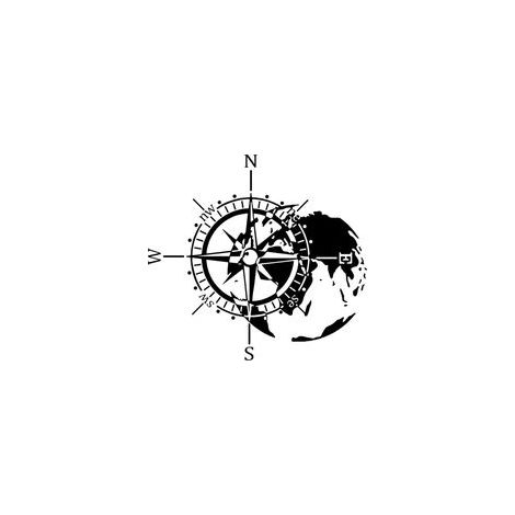 Autocollant Boussole Silhouette, Autocollants Boussole, Autocollant pour Voiture - Motif Boussole, pour Voiture, Moto, Caravane, Camping-Car (1/4)