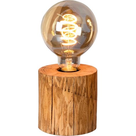 lampada da comodino onli "trabo" in legno di pino h10 cm e27